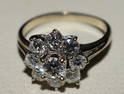 ART DECO 14 KT WHITE GOLD/DIAMOND EVENING RING W/