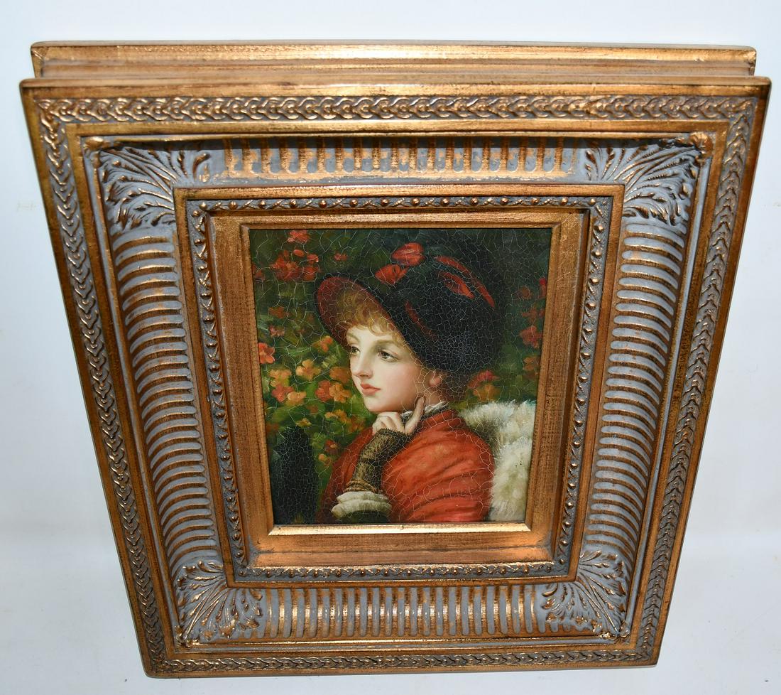 O/ARTIST PANEL VICTORIAN WOMAN, UNSIGNED 19/20TH C. (1 of 6)