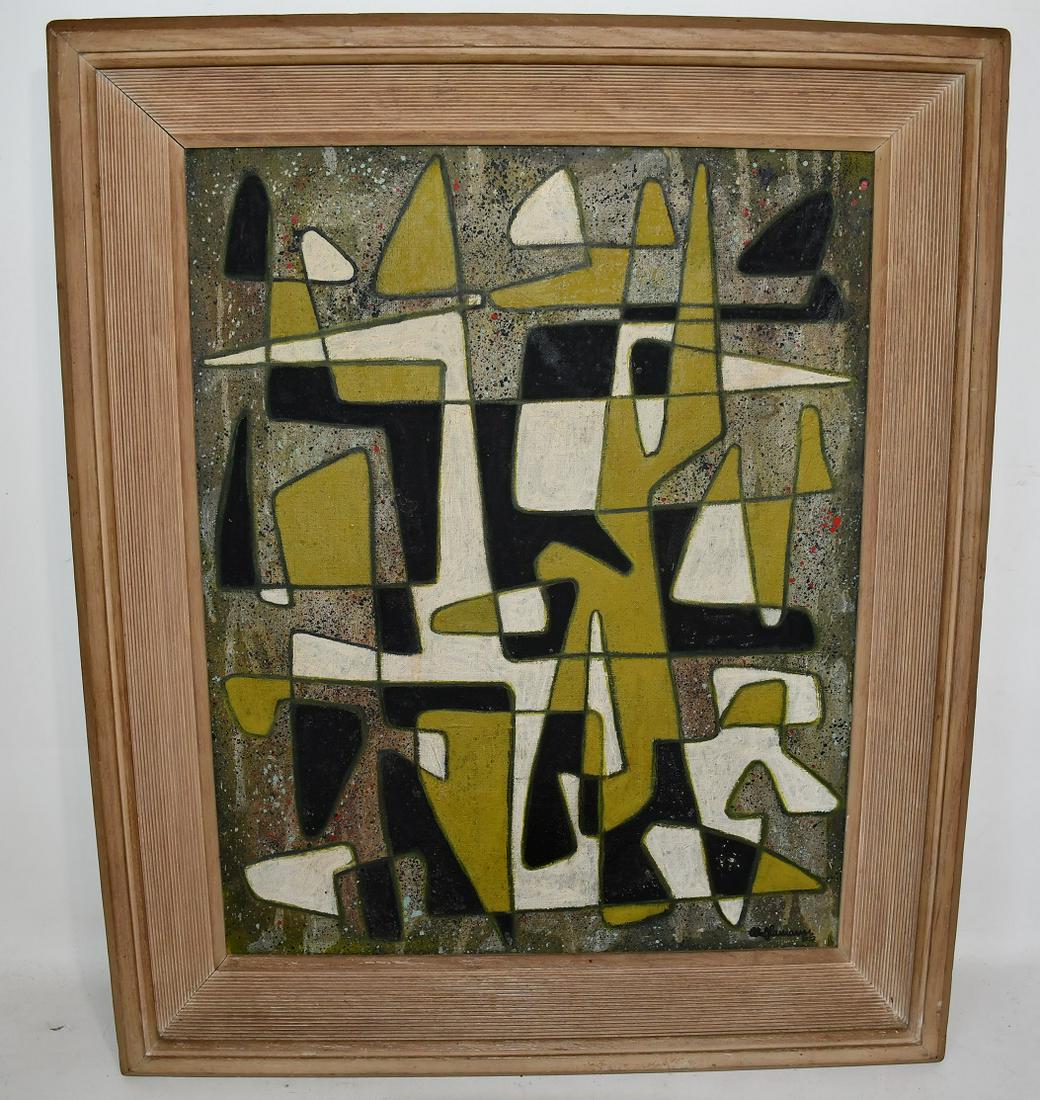 O/C ABSTRACT "TIL FLORANCE OG SANDY" SIGNED OLE HAMANN (1 of 8)