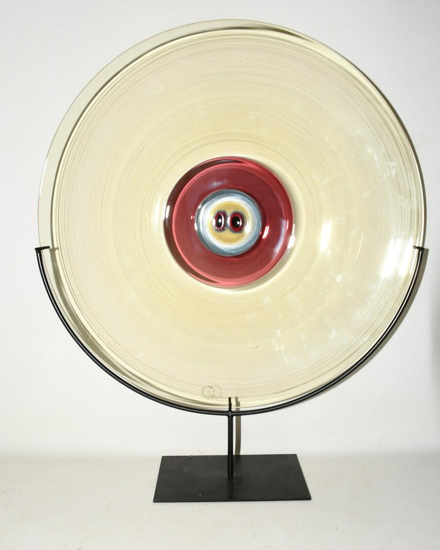 VENINI ART GLASS SCULPTURE/CHARGER SIGNED ENGRAVED (1 of 6)