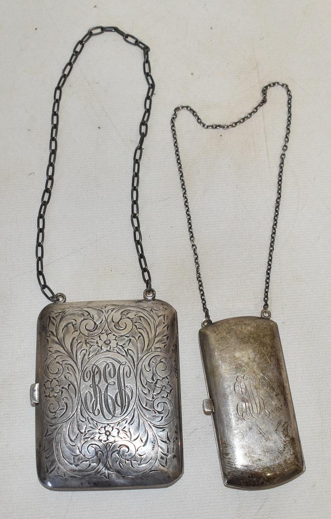 LOT (2) ART DECO STERLING PURSE/CHATALAINE COIN PURSE (1 of 12)