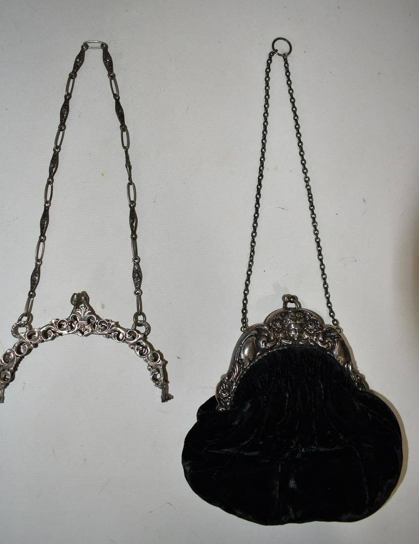 LOT (2) VICTORIAN/DECO STERLING/NICKEL PURSES, C. 1920 (1 of 10)