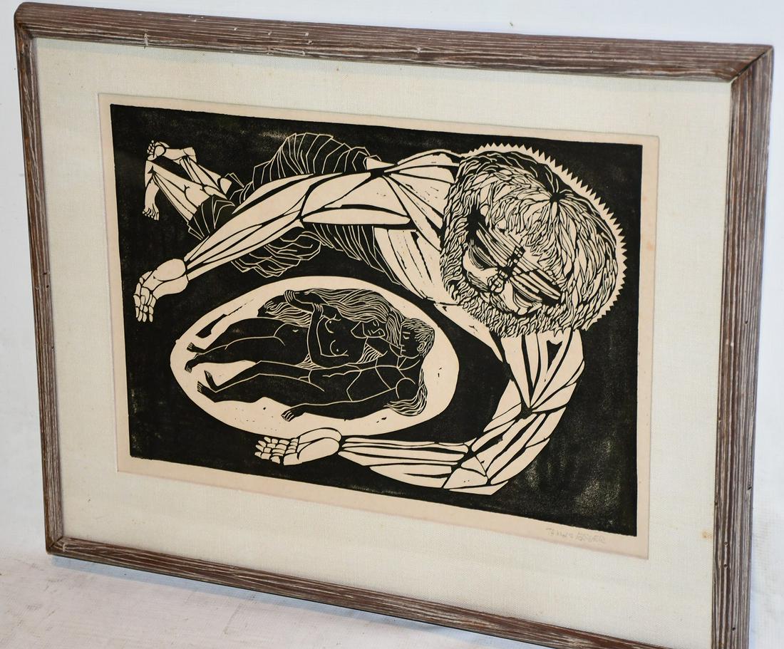 WOODCUT THE SIXTH DAY, SIGNED THOMAS ELSNER (1 of 6)