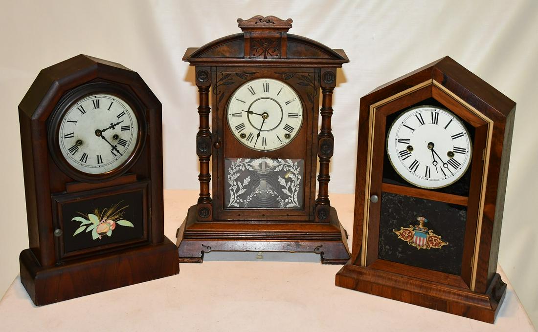 LOT (3) VICTORIAN SHELF CLOCKS, 19TH C. (1 of 19)