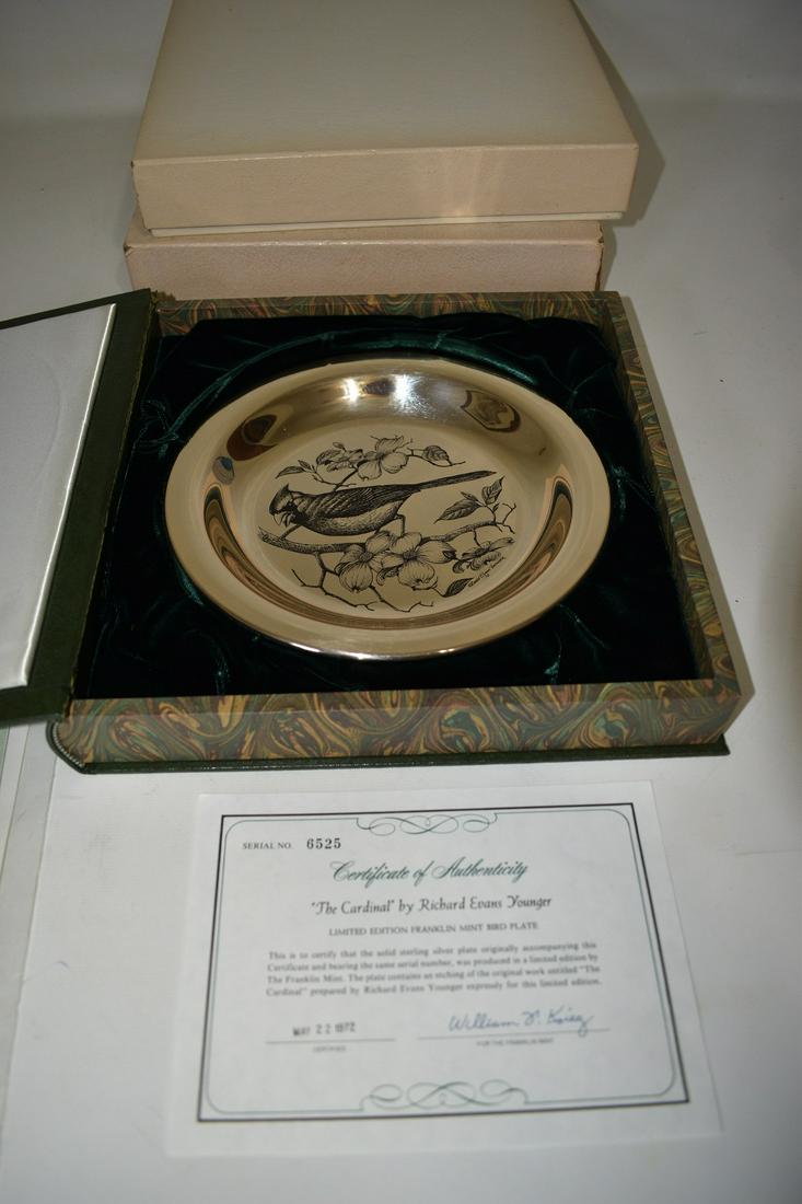 LOT (3) FRANKLIN MINT STERLING BIRD PLATE SERIES (1 of 7)