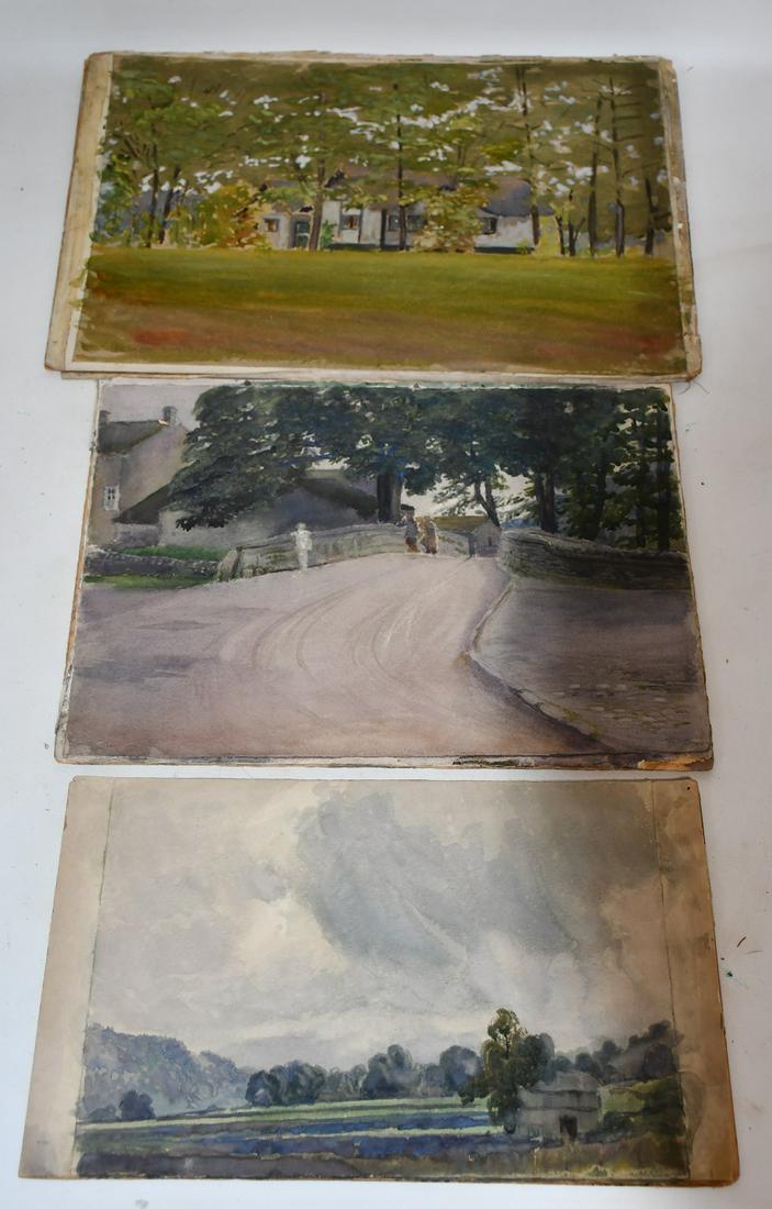 LOT (3) W/C LANDSCAPE VIEWS, ONE SIGNED HOLMES SMITH (1 of 12)
