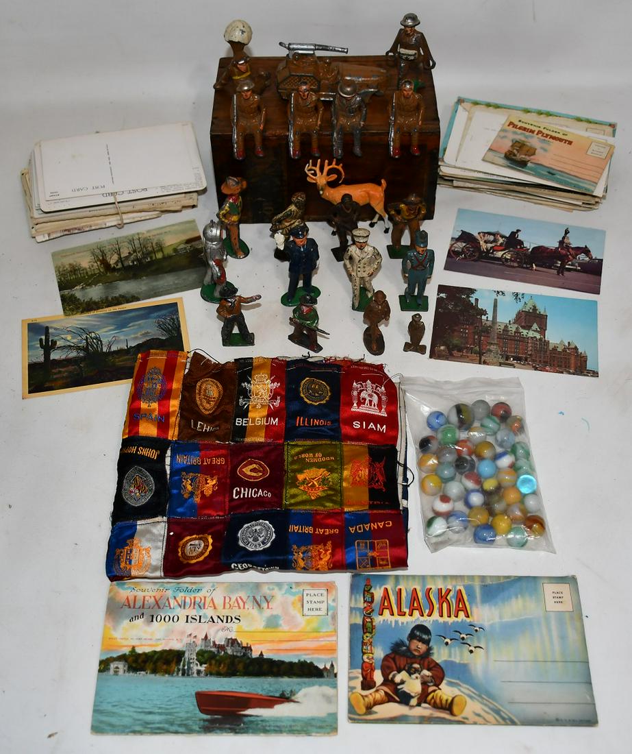 LOT (5) TIN TYPES INCLUDING TOBACCO SILKS, 19TH C. (1 of 16)