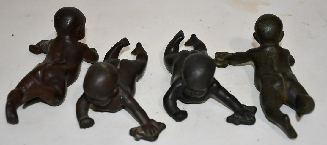 LOT (4) VICTORIAN/DECO BRONZE PIANO BABIES SIGNED (1 of 10)