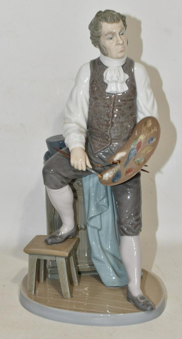 LLADRO MAN WITH PAINTING PALLETTE #1984, H. 11 1/2": LLADRO MAN WITH PAINTING PALLETTE #1984, H. 11 1/2"