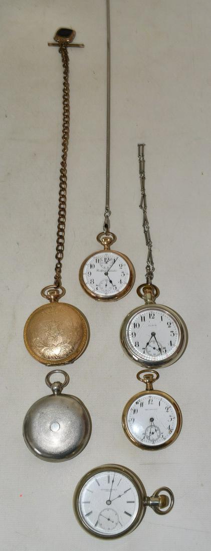 ASST. POCKET WATCHES W/ P.J. BARTLETT MOVEMENT: LOT (6) ASSORTED POCKET WATCHES W/ P.J. BARTLETT MOVEMENT/SILVER CASES, 19TH C.