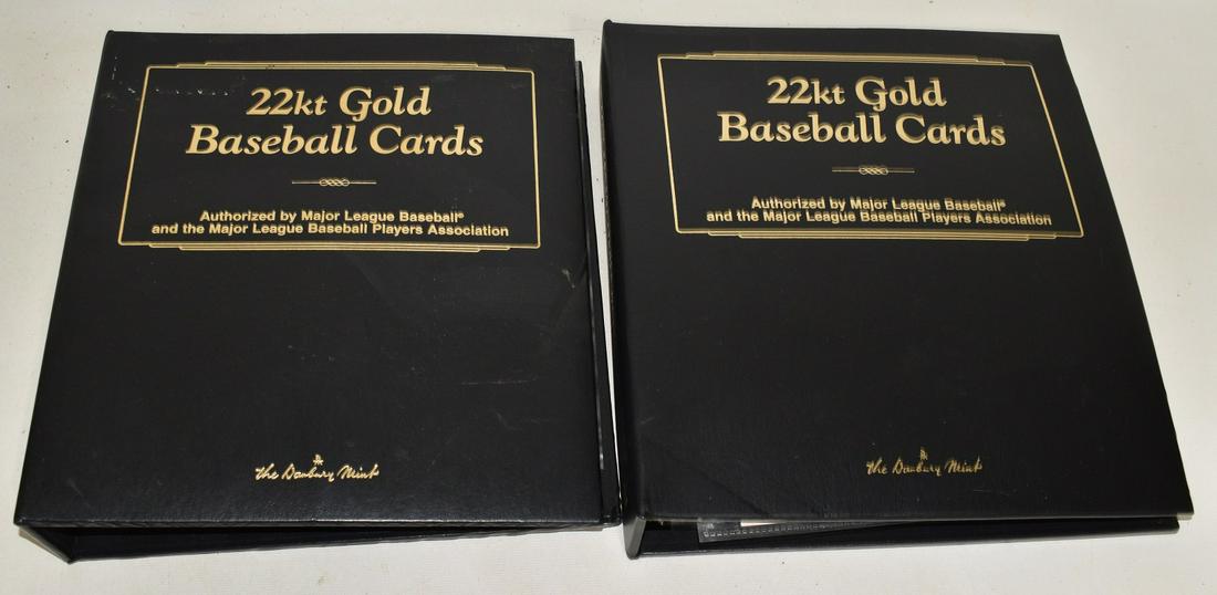 (2) RING BINDERS 22KT BASEBALL CARDS FROM DANBURY MINT: LOT (2) RING BINDERS 22KT BASEBALL CARDS FROM DANBURY MINT