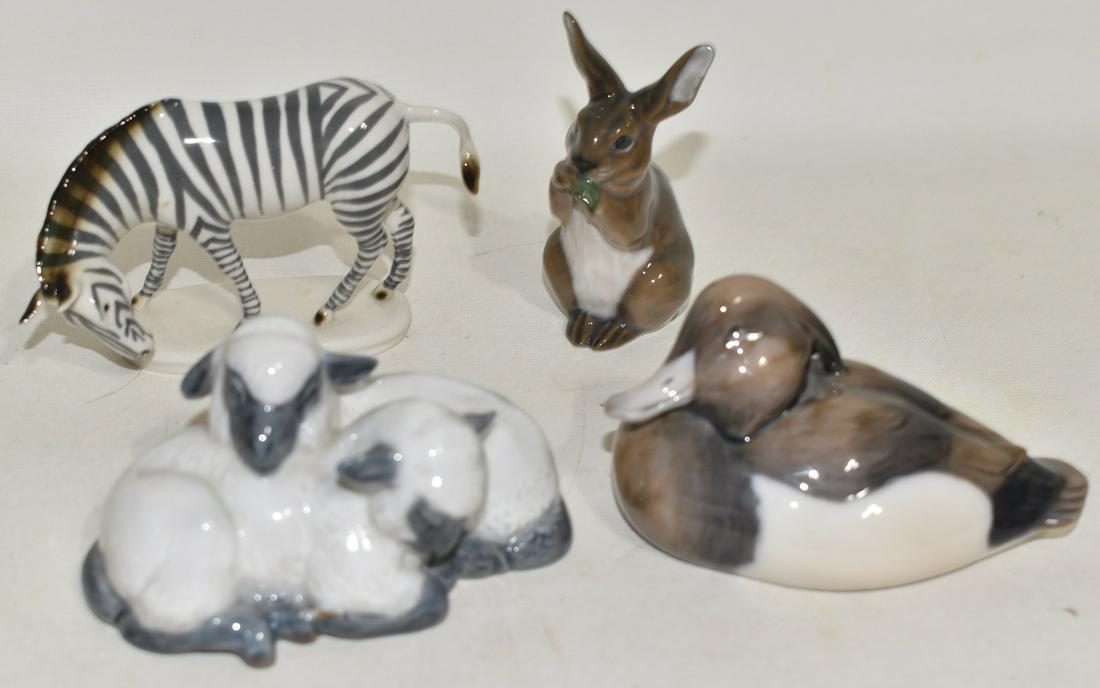 LOT (4) ROYAL COPENHAGEN/ROYAL DUX PORCELAIN FIGURINES: LOT (4) ROYAL COPENHAGEN/ROYAL DUX PORCELAIN FIGURINES, 19/20TH C., H. 3 1/2"
