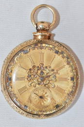 EXCEPTIONAL 18KT YG FANCY FACE POCKET WATCH, EARLY 19TH