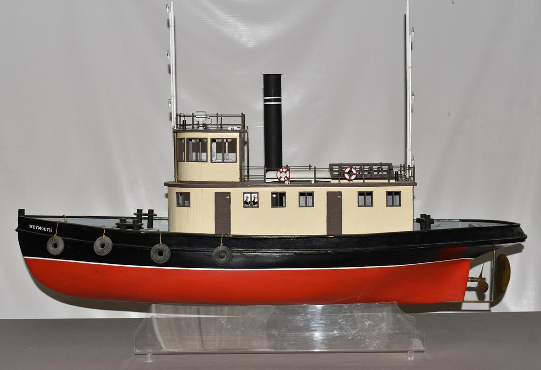 WEYMOUTH TUG BOAT VESSEL W/MOTOR, 20TH C. (1 of 8)