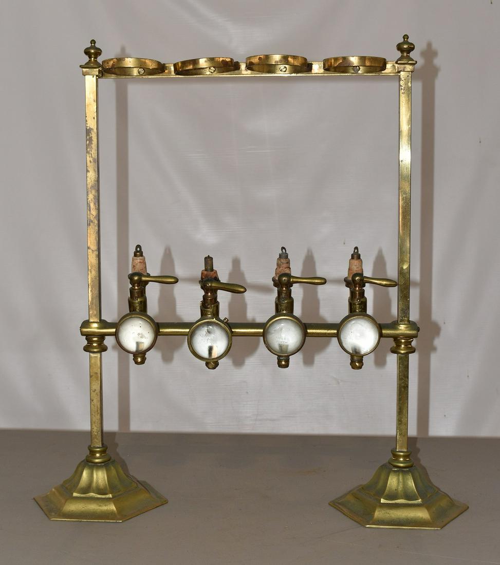 EARLY RAILROAD BRASS PARLOR CAR BAR, 19TH C. (1 of 10)