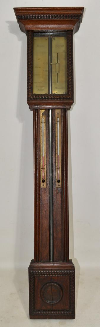 HEMINWAY & GIBBARD MAHOGANY STICK BAROMETER, 19TH C. (1 of 13)