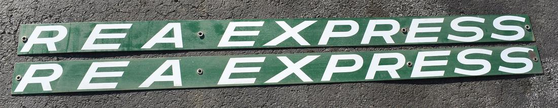 LOT (2) RAILWAY EXPRESS PORCELAIN SIGNS, C. 1940/50 (1 of 5)