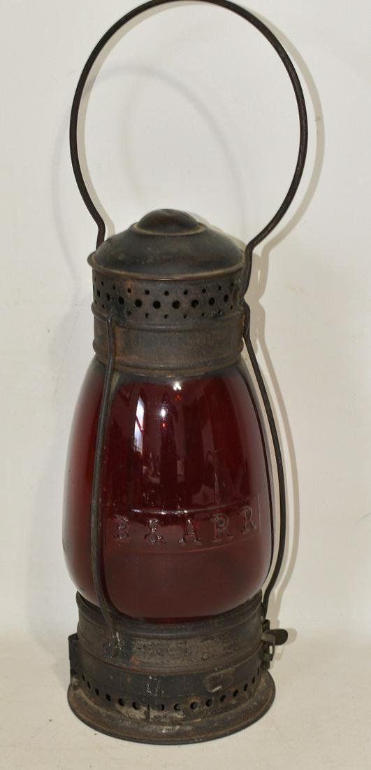 RARE BOSTON & ALBANY CAST FIXED RED GLOBE RR LANTERN (1 of 8)