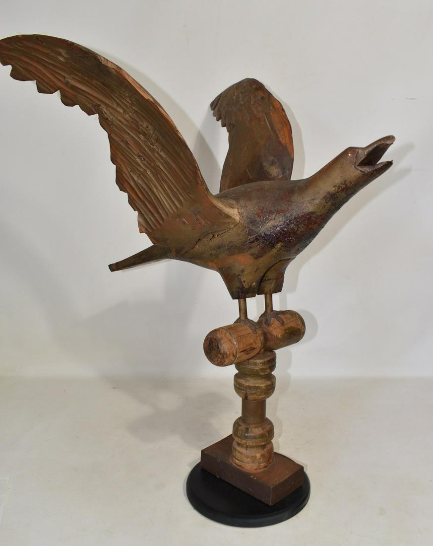 AMERICAN FOLK ART CARVED PINE EAGLE, 19TH C. (1 of 16)