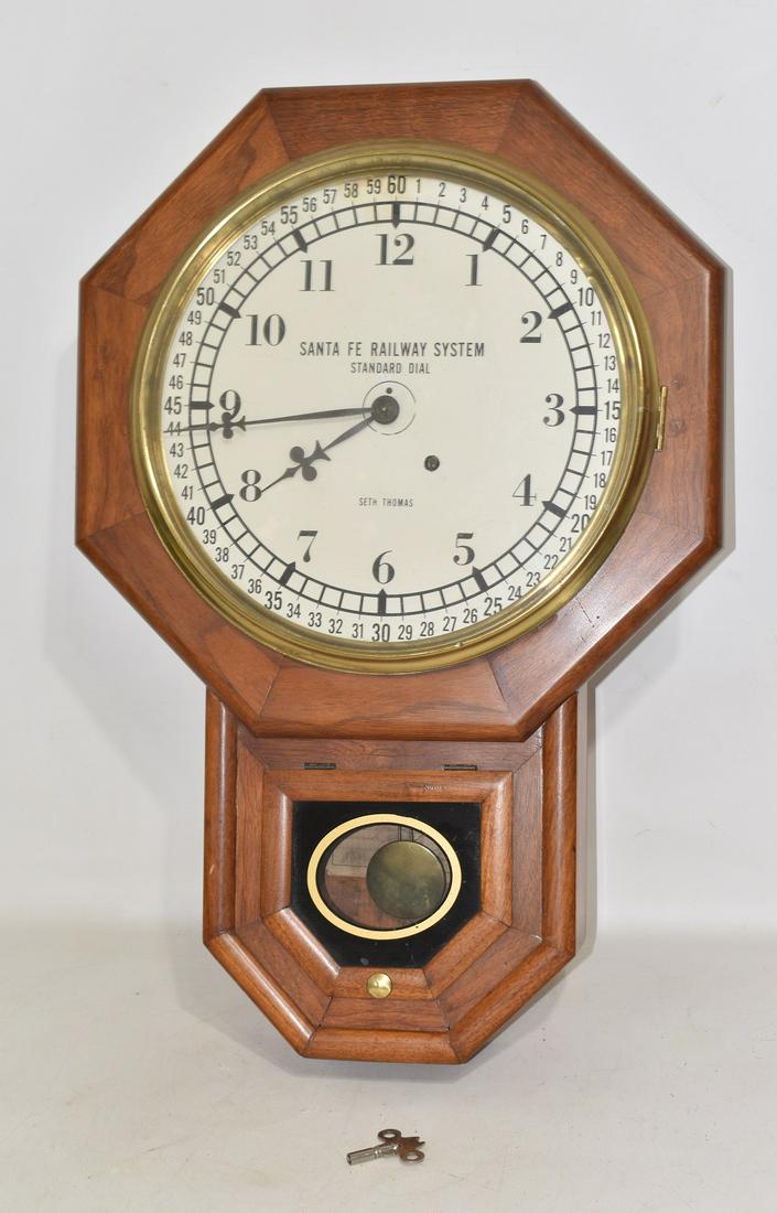 RARE SETH THOMAS FOR SANTA FE RAILWAY SYSTEM CLOCK (1 of 11)
