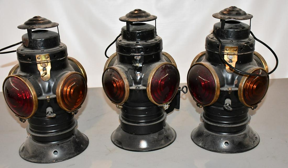 (3) EARLY RAILROAD TRAINMENS SWITCH LANTERNS, 19TH C. (1 of 7)