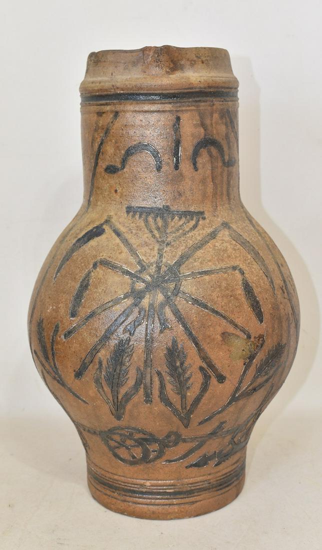 EARLY SALT GLAZED STONEWARE 1 GALLON FLAGON (1 of 12)