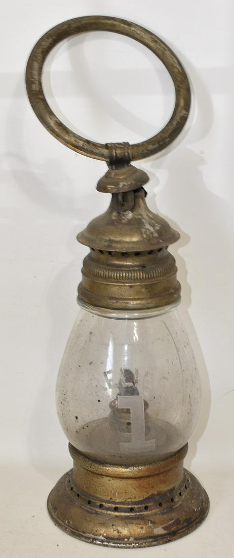 RARE BRASS FIXED GLOBE RR LANTERN W/SIMPLEX KERO BURNER (1 of 11)
