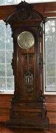 GEORGE JONES BLACK WALNUT ASTRONOMICAL TALL CASE CLOCK