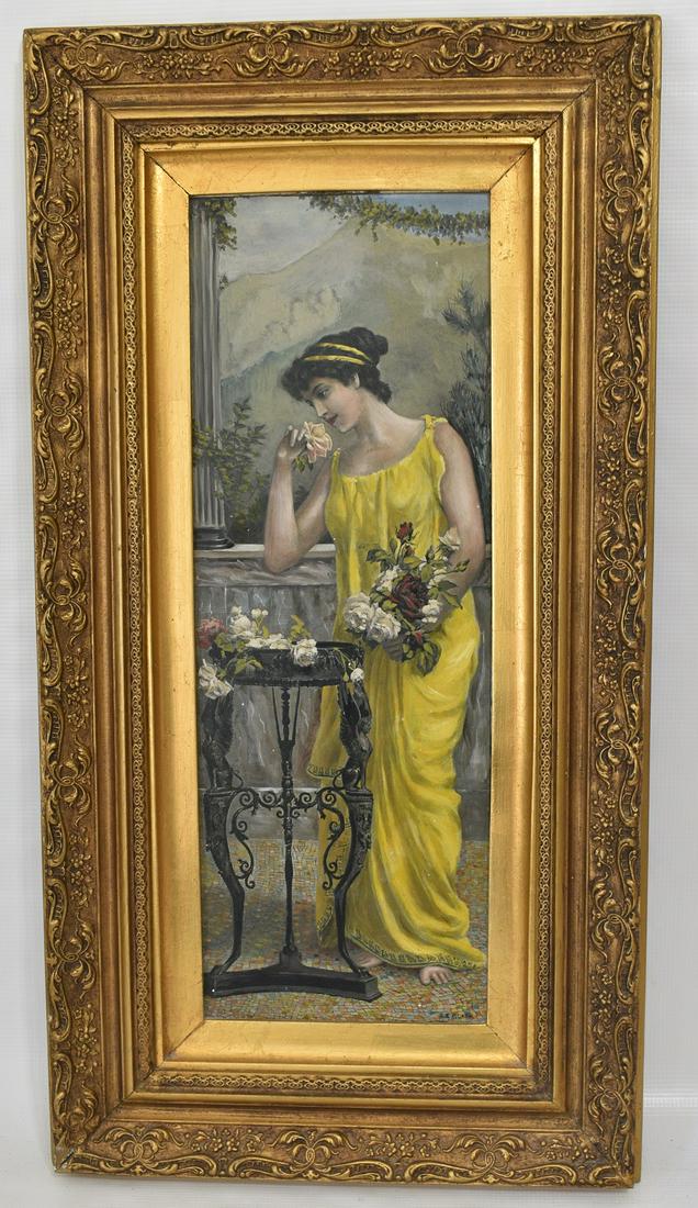 O/B CLASSICAL GENRE SCENE SIGNED A E BLACK, 19/20TH C. (1 of 13)