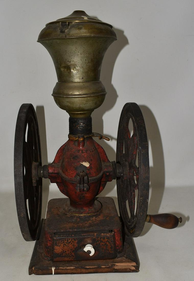 ENTERPRISE PAINTED CAST IRON COFFEE MILL, 19TH C. (1 of 12)