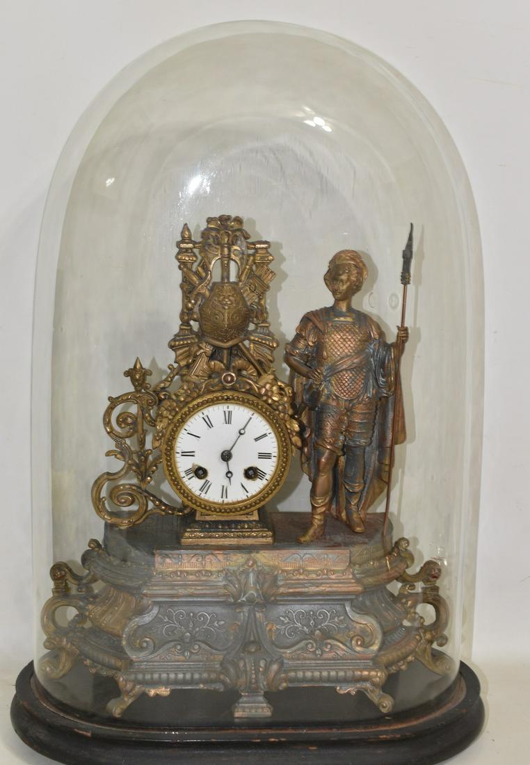 FRENCH FIGURAL GILT MANTLE CLOCK, C. 1880 (1 of 18)