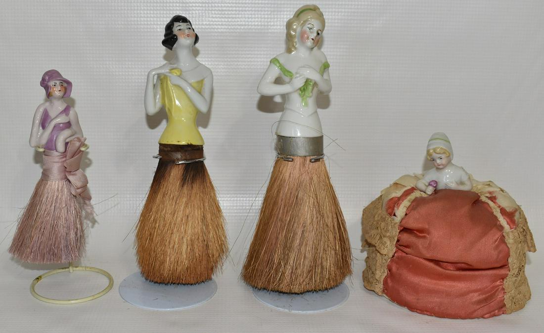 LOT (4) ART DECO PORCELAIN HALF DOLLS (GERMANY) C. 1920 (1 of 14)