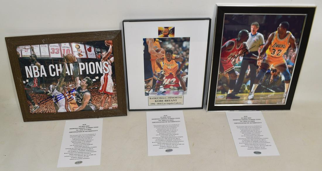 (3) SIGNED PHOTOS-KOBE BRYANT, LEBRON JAMES, ETC. (1 of 17)