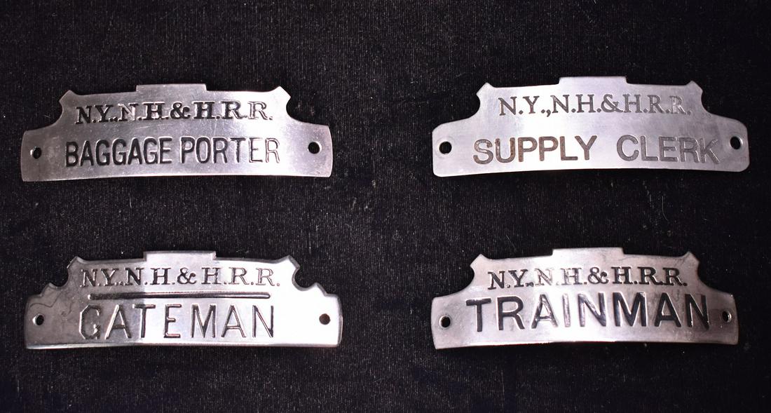 4 ENAMELED NEW YORK, NEW HAVEN & HARTFORD RR HAT BADGES (1 of 7)