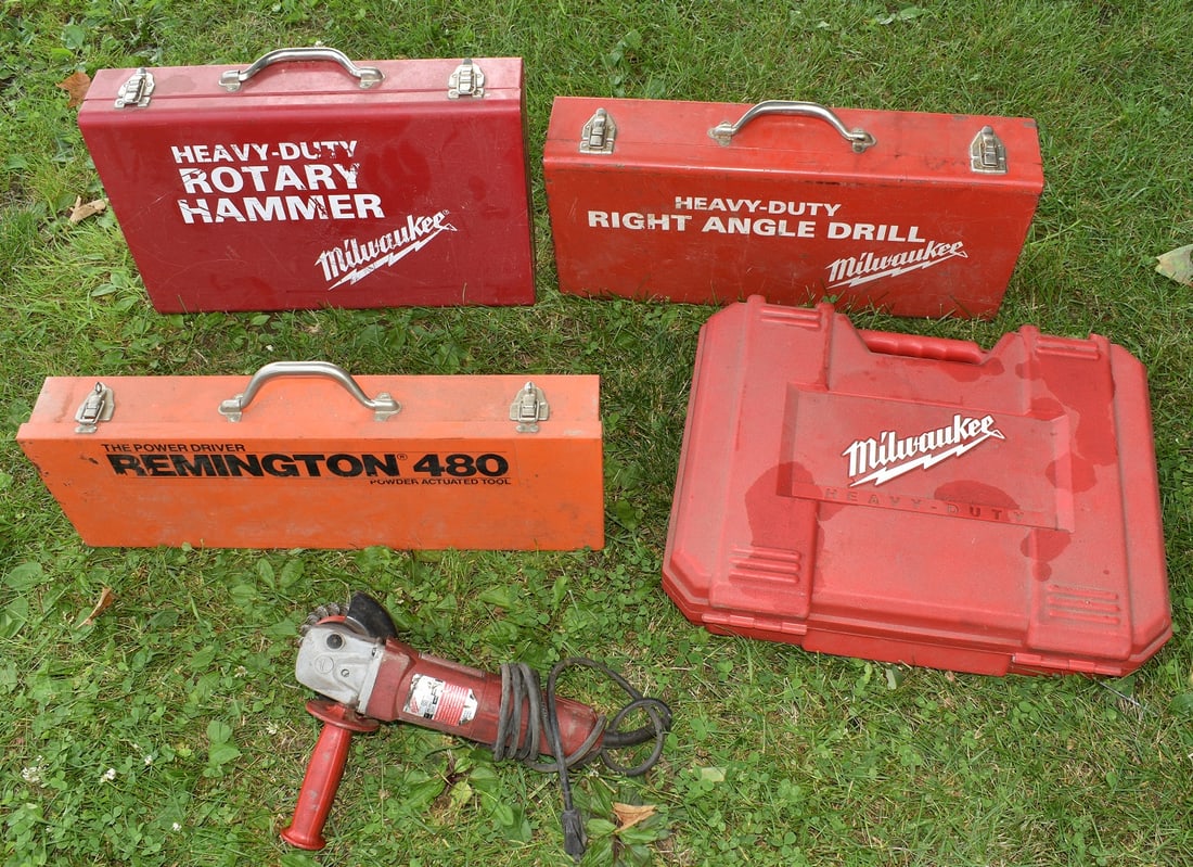 5 TOOLS INCL. MILWAUKEE ROTARY HAMMER/RIGHT ANGLE DRILL (1 of 11)
