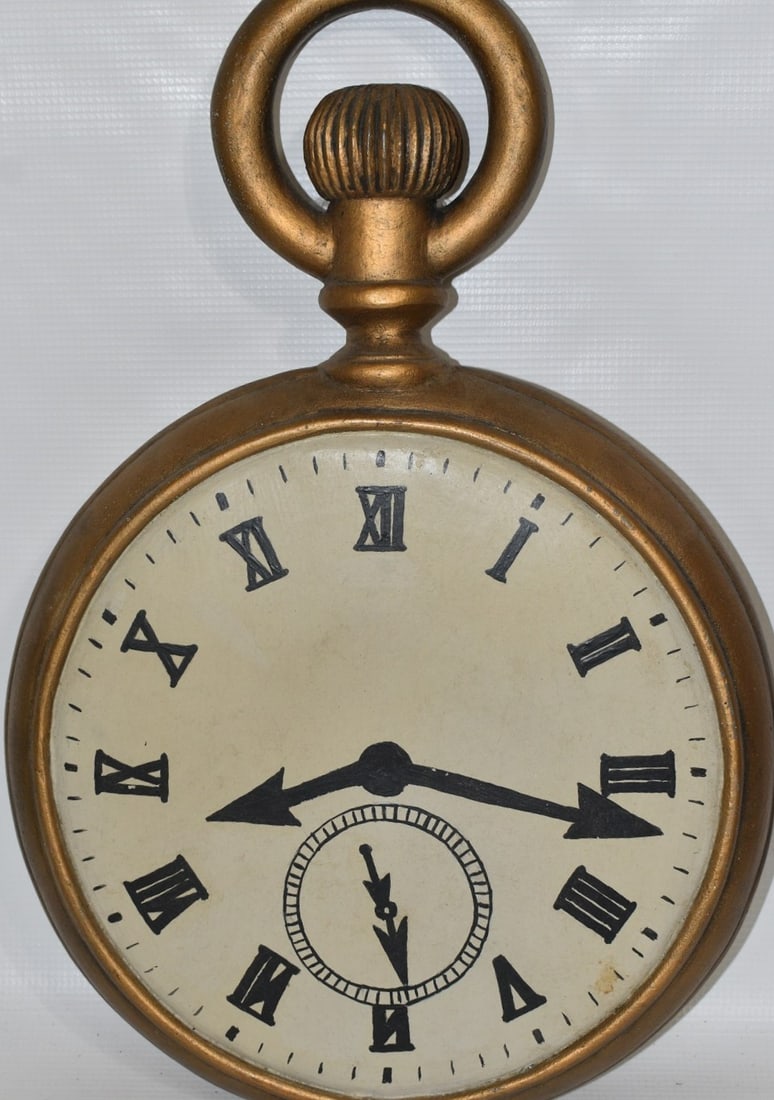 VINTAGE POCKET WATCH/JEWELERS PAINTED ZINC TRADE SIGN (1 of 6)