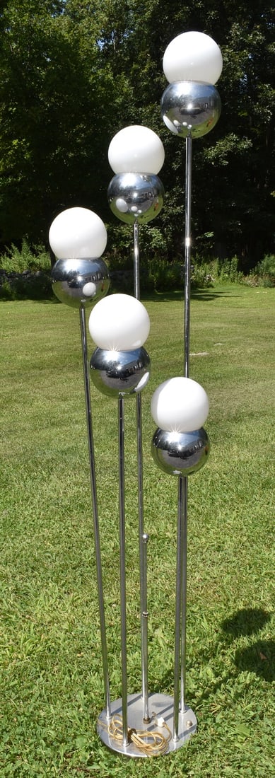 MID CENTURY MODERN CHROME (5) LIGHT FLOOR LAMP, C. 1960 (1 of 4)