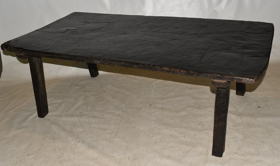 EARLY COUNTRY PINE LOW TABLE, 19/20TH C. (1 of 9)