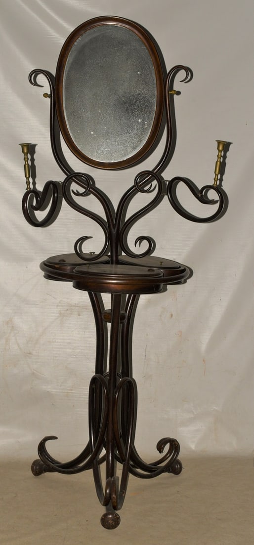RARE THONET GENTLEMENS SHAVING STAND, C. 1900 (1 of 7)