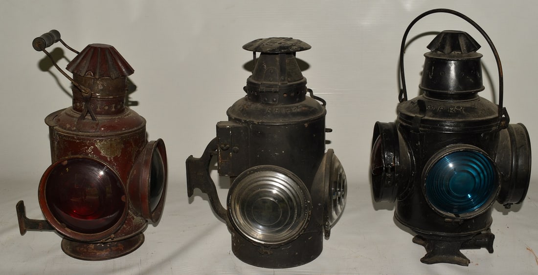 3 EARLY RR SWITCH LANTERNS, M & ST.PRY, ERIE RR, CVRR (1 of 15)