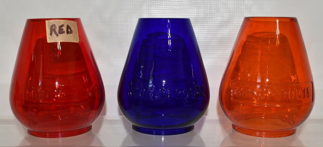 3 RR LANTERN COLORED CAST GLOBES INCL. MONON ROUTE (1 of 12)