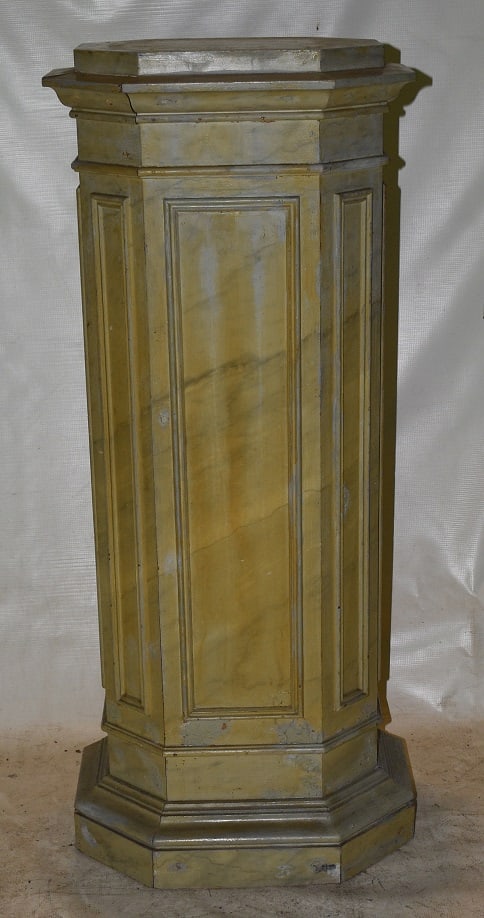 ROMAN STYLE PAINTED WOOD COLUMN, 20TH C. (1 of 8)