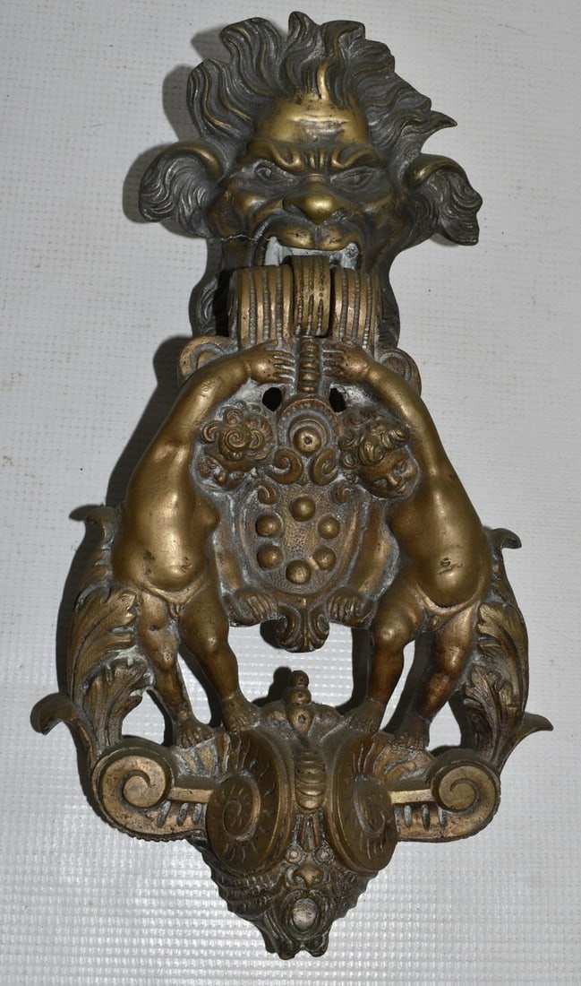 RENAISSANCE STYLE CAST BRONZE DOOR KNOCKER, C. 1830 (1 of 8)