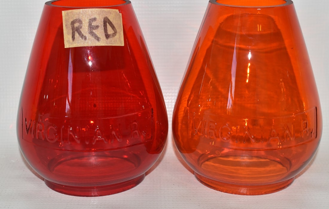 2 RAILWAY LANTERN COLOR CAST GLOBES INCL. VIRGINIAN RY (1 of 10)