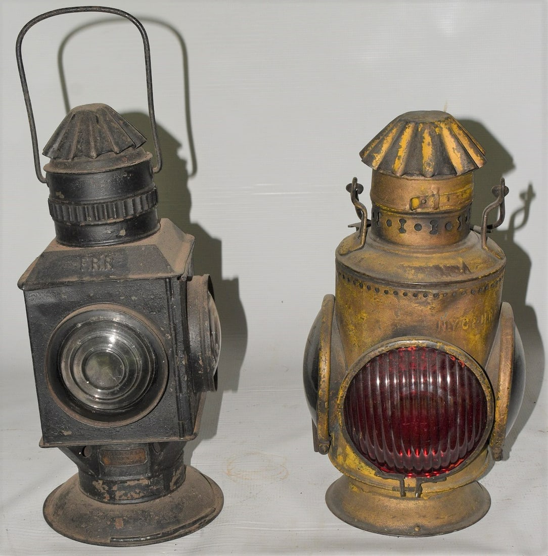 (2) EARLY RAILROAD LANTERNS, N.Y.C. & H.R.R.R., F.R.R. (1 of 12)