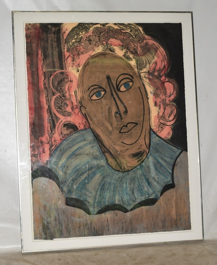 LITHOGRAPH WOMAN'S SHOULDER BUST SIGNED HARTIGAN: LITHOGRAPH WOMAN'S SHOULDER BUST SIGNED HARTIGAN (GRACE 1922-2008) ED. 20/50, C. 1984, 40" X 31" SIGHT