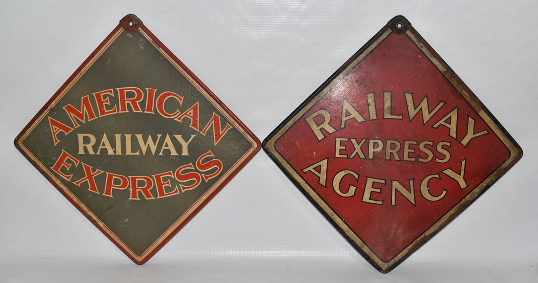LOT (2) VINTAGE RAILWAY EXPRESS AGENCY SIGNS, 20TH C. (1 of 13)