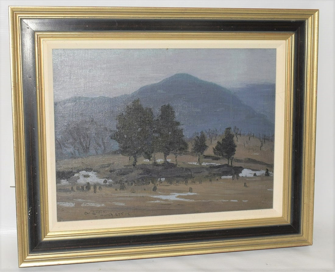 O/B NOCTURNE LANDSCAPE "WOODSTOCK" SIGNED CARL (1 of 10)