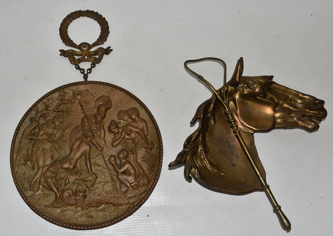 2 INCL. RENAISSANCE BRONZE & CAST IRON HORSE CARD TRAYS (1 of 11)