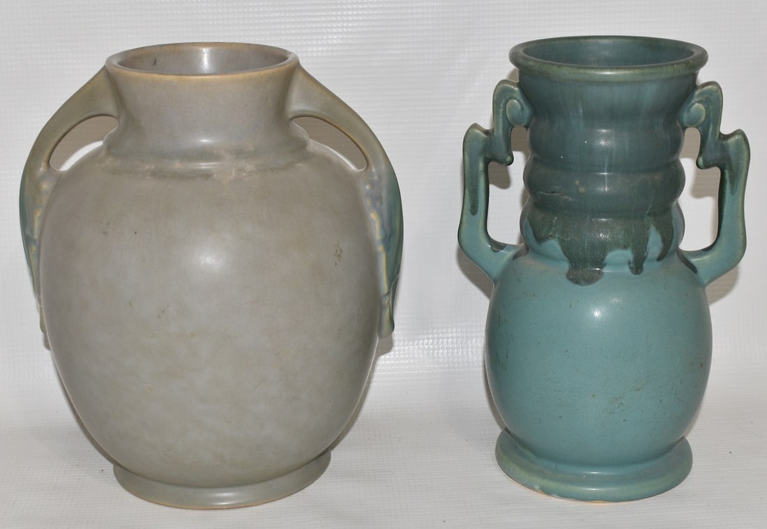 (2) ROSEVILLE TUSCANY POTTERY VASE C. 1920/30 (1 of 11)